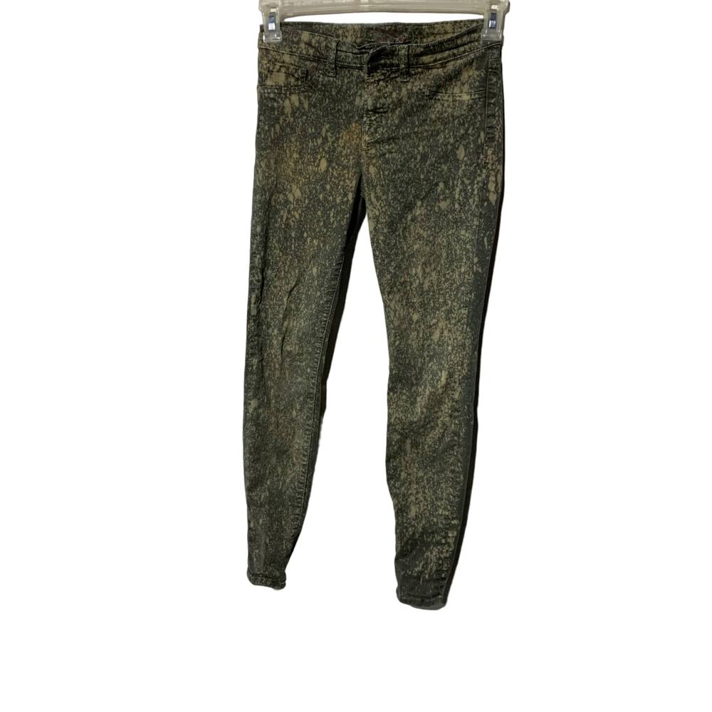 J brand mid rise skinny jean ankle pants splatter paint design sz 25